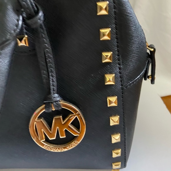 Michael Kors Black Studded Handbag - Picture 5 of 8